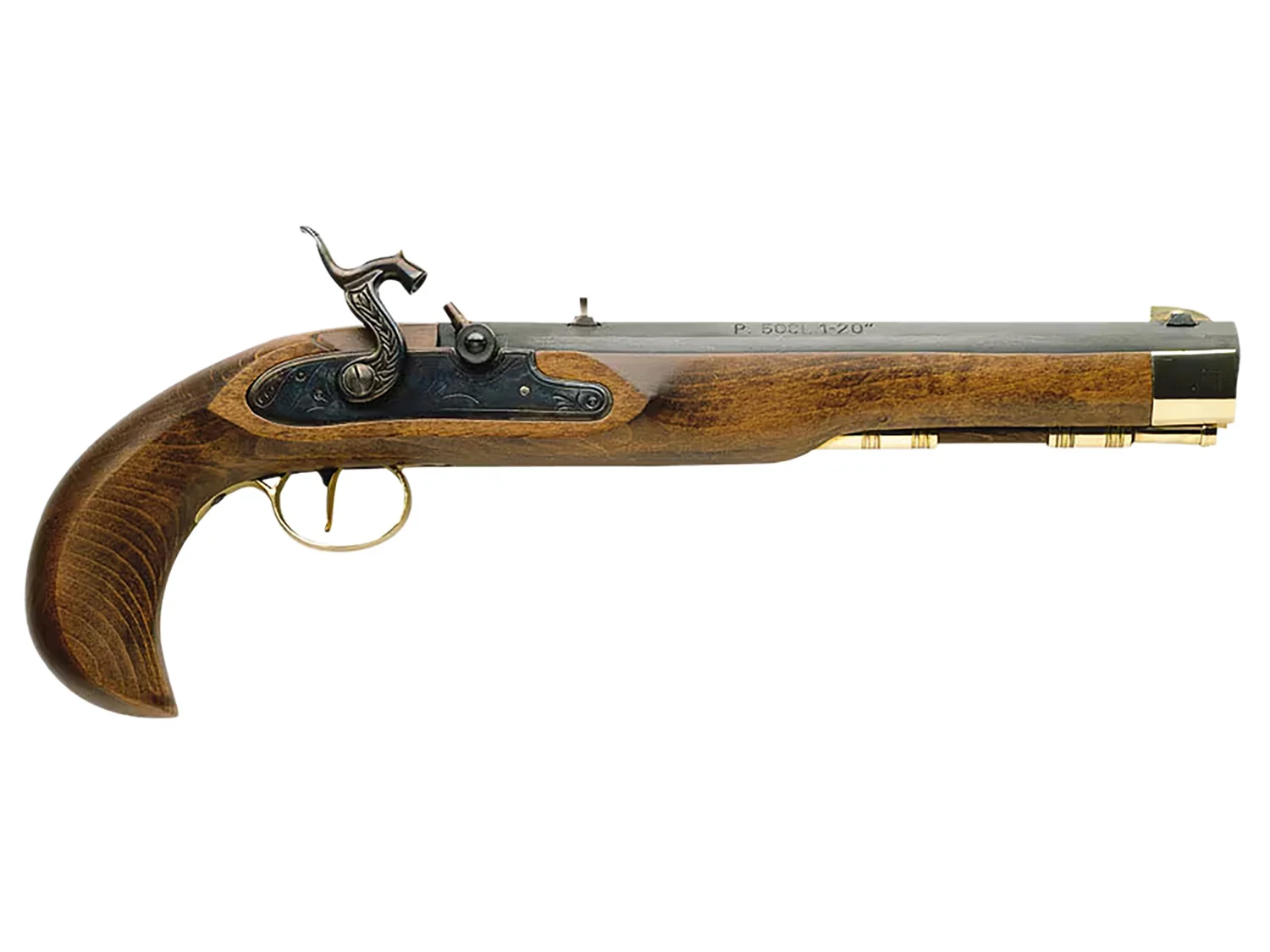 Traditions P1060 Kentucky .50 cal percussion pistol with 10-inch octagonal barrel and hardwood grip