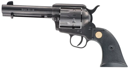 Chiappa 1873 SAA .22 LR 4.75 in 10-round blued single-action revolver with black grips