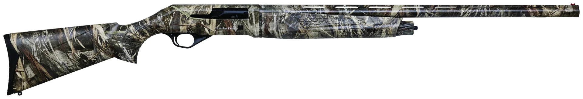 Charles Daly 601 Field shotgun in TrueTimber DRT camo with fixed synthetic stock and vent rib barrel