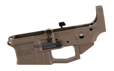 Aero Precision M4E1 Pro stripped lower receiver Kodiak Brown anodized front angle