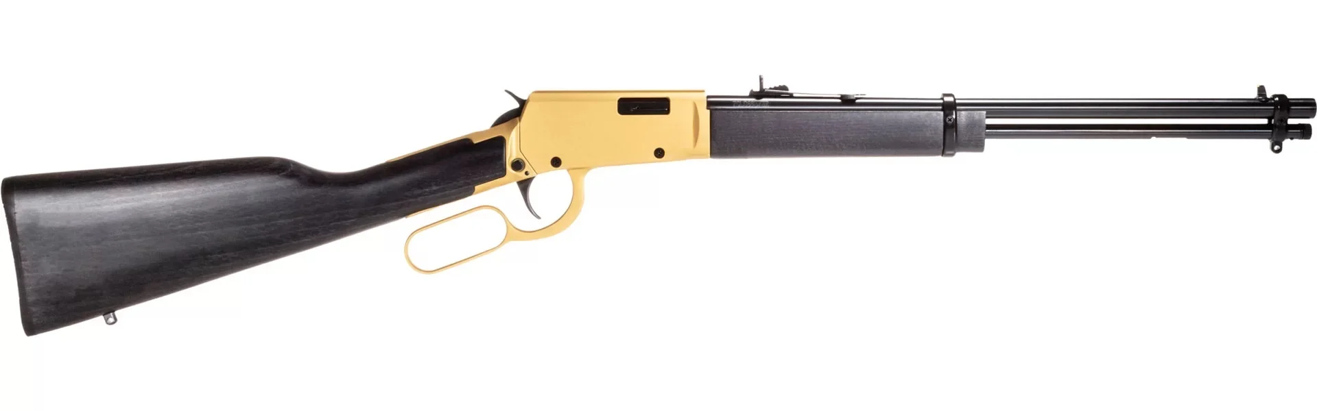 Rossi Rio Bravo RL22181WD-GLD2 .22 LR 18-inch lever action rifle with gold receiver and dark hardwood stock