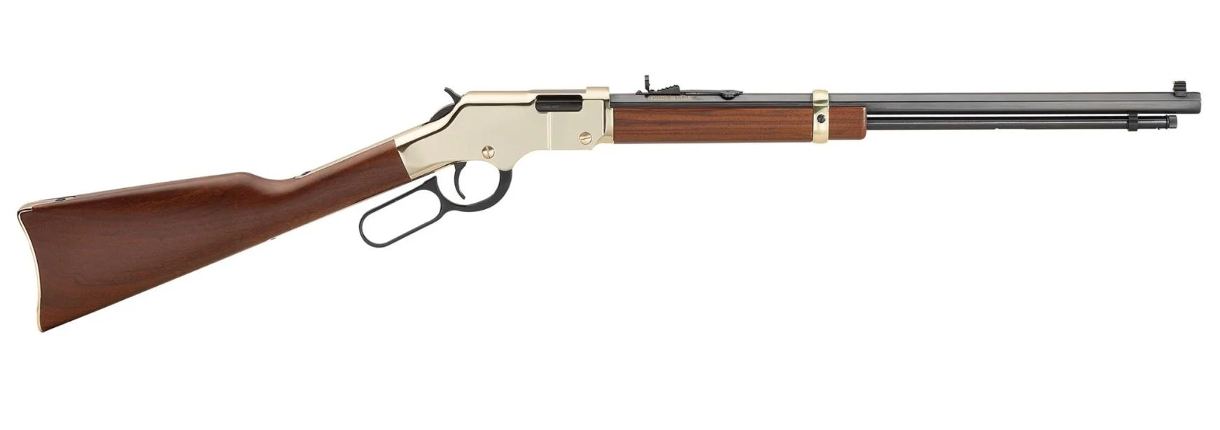 Henry Repeating Arms Golden Boy lever-action .22 S/L/LR rifle with octagon blued barrel and walnut stock