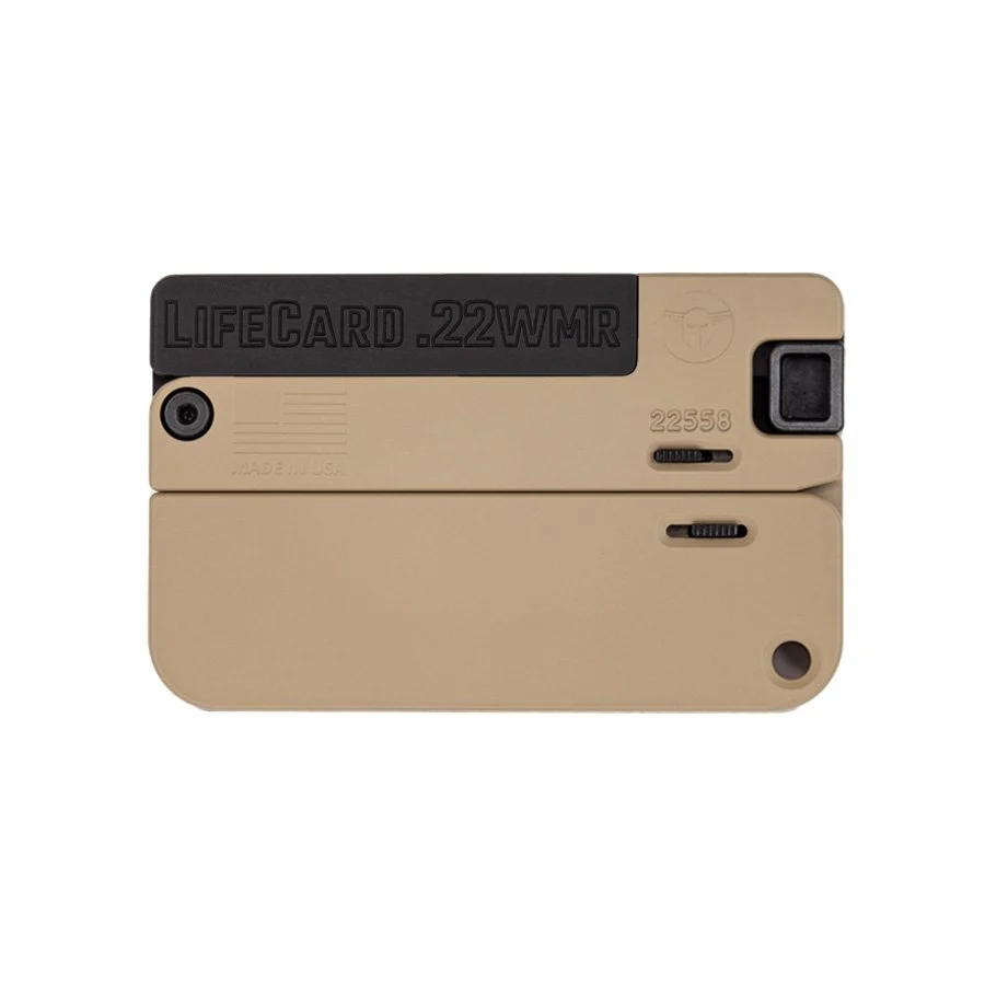 Trailblazer LifeCard .22 WMR folding single-shot pistol, 2.5in barrel, McMillan tan