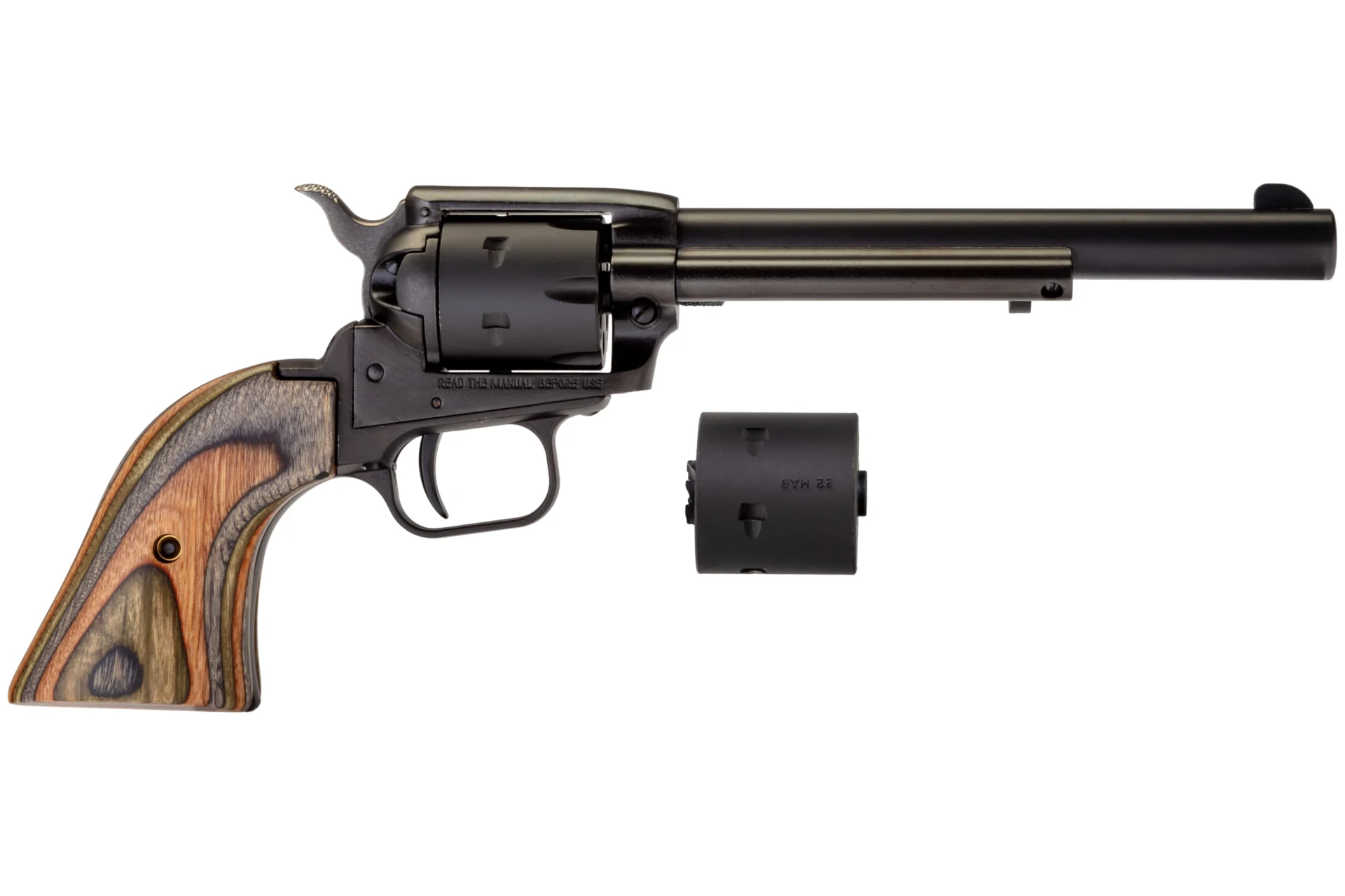 Heritage Rough Rider 6.5-inch single-action revolver, black satin finish, camo laminate grips