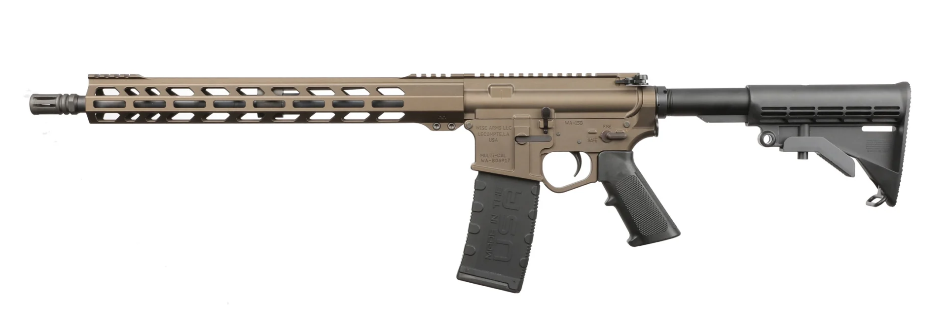 Wise Arms WA-15B .223 REM / 5.56 NATO 16-inch rifle in midnight bronze Cerakote
